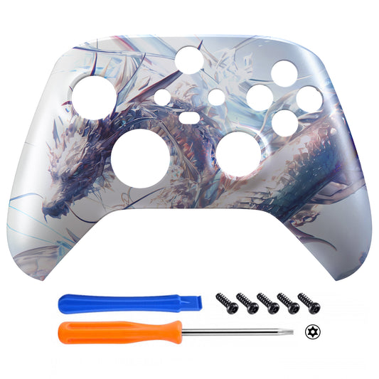 eXtremeRate Replacement Faceplate Front Housing Shell for Xbox Series X & S Controller - Crystal Dragon
