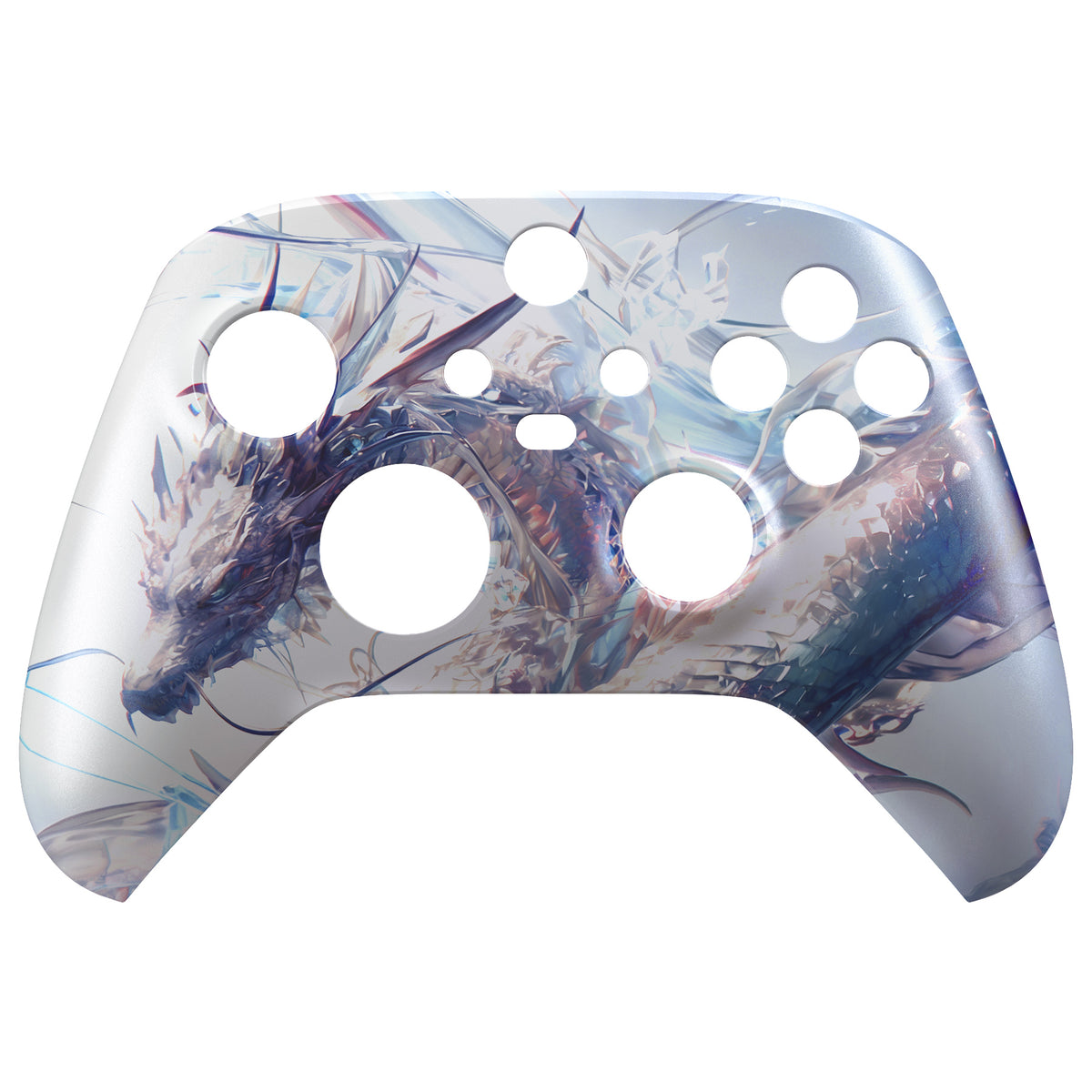 eXtremeRate Replacement Faceplate Front Housing Shell for Xbox Series X & S Controller - Crystal Dragon