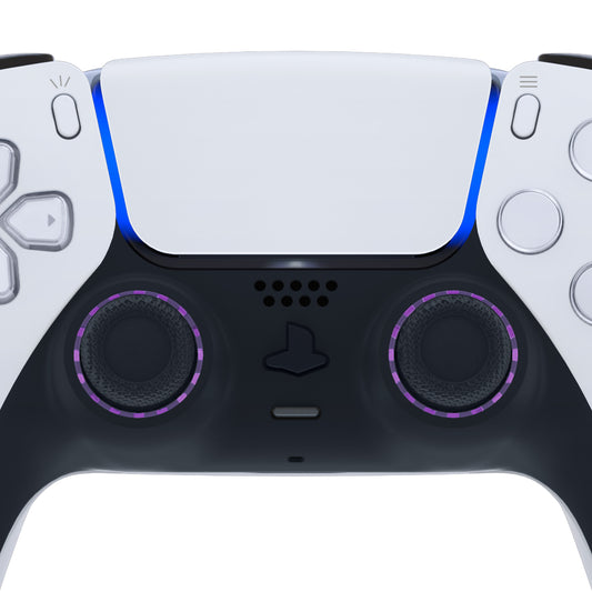 eXtremeRate Custom Replacement Accent Rings for PS5 Controller - Clear Atomic Purple
