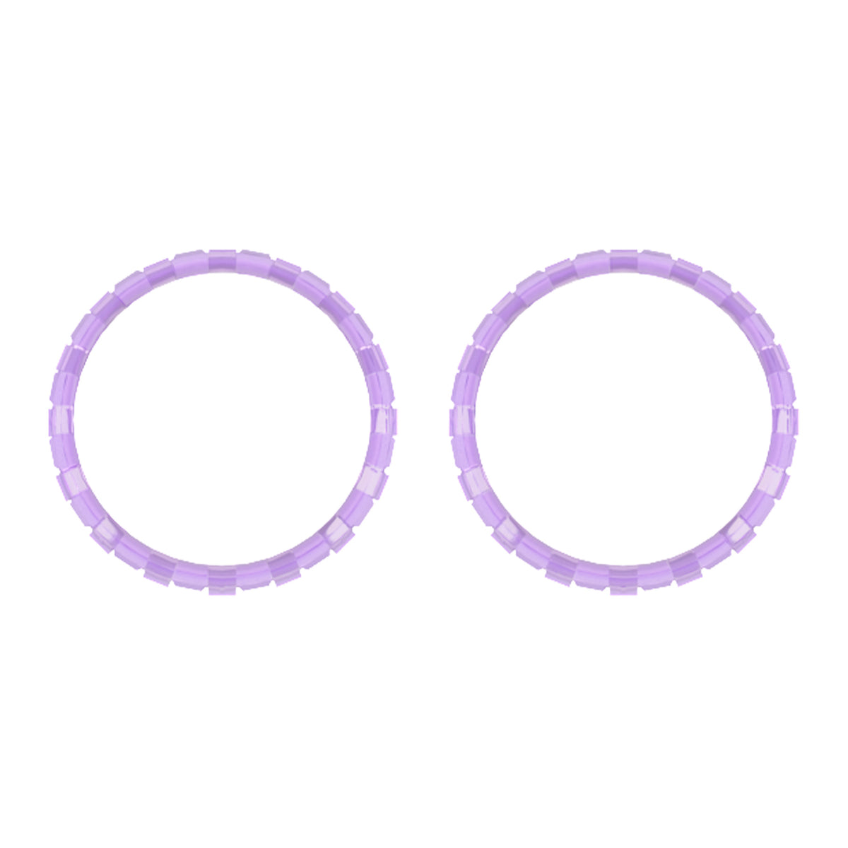 eXtremeRate Custom Replacement Accent Rings for PS5 Controller - Clear Atomic Purple