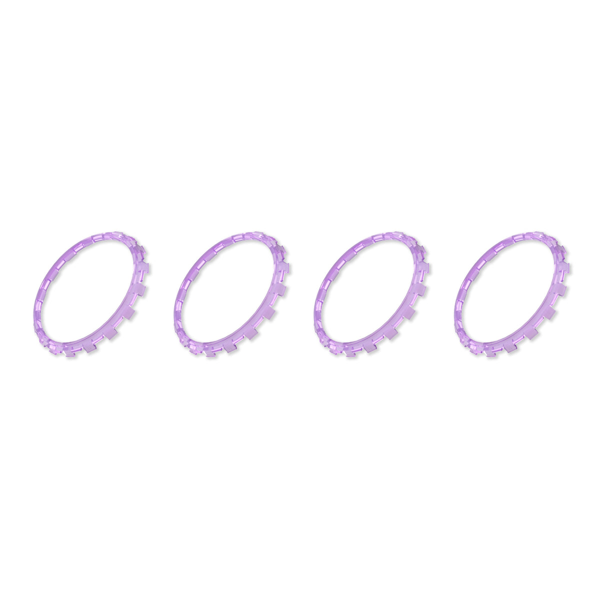 eXtremeRate Custom Replacement Accent Rings for PS5 Controller - Clear Atomic Purple