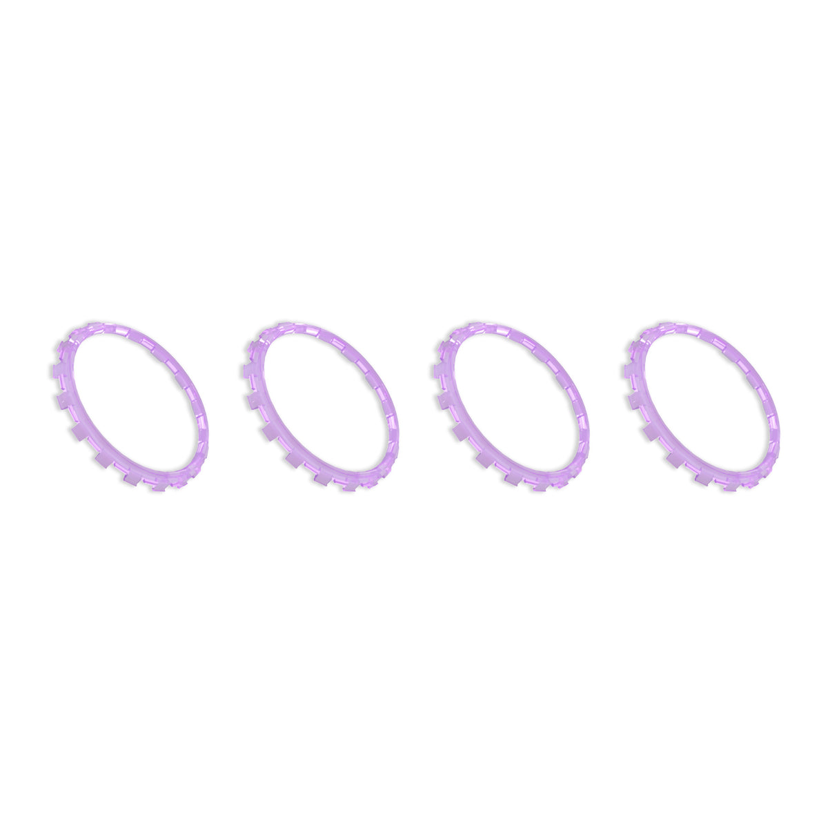 eXtremeRate Custom Replacement Accent Rings for PS5 Controller - Clear Atomic Purple