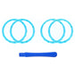 eXtremeRate Custom Replacement Accent Rings for PS5 Controller - Clear Cyan Blue