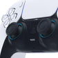 eXtremeRate Custom Replacement Accent Rings for PS5 Controller - Clear Cyan Blue