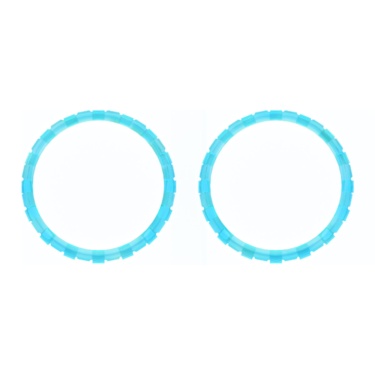 eXtremeRate Custom Replacement Accent Rings for PS5 Controller - Clear Cyan Blue