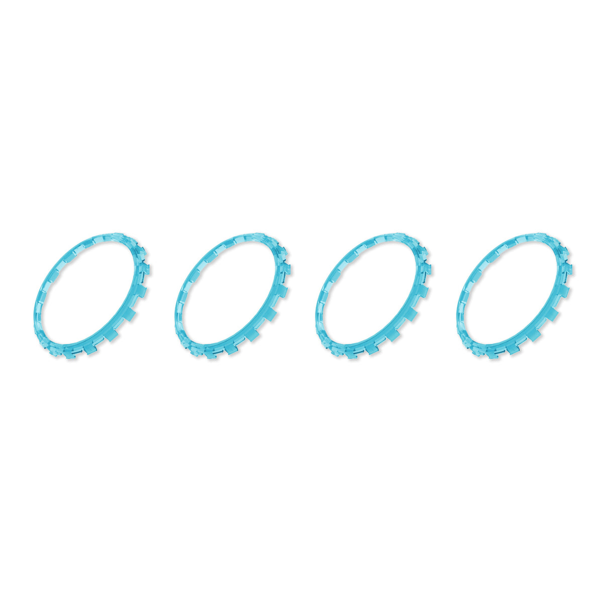 eXtremeRate Custom Replacement Accent Rings for PS5 Controller - Clear Cyan Blue