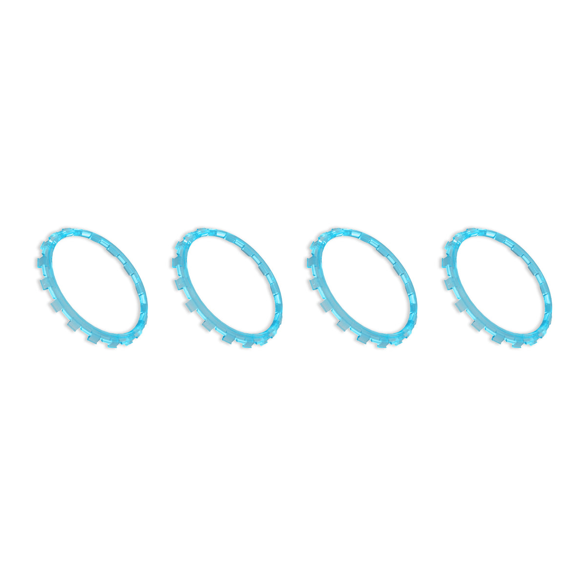 eXtremeRate Custom Replacement Accent Rings for PS5 Controller - Clear Cyan Blue