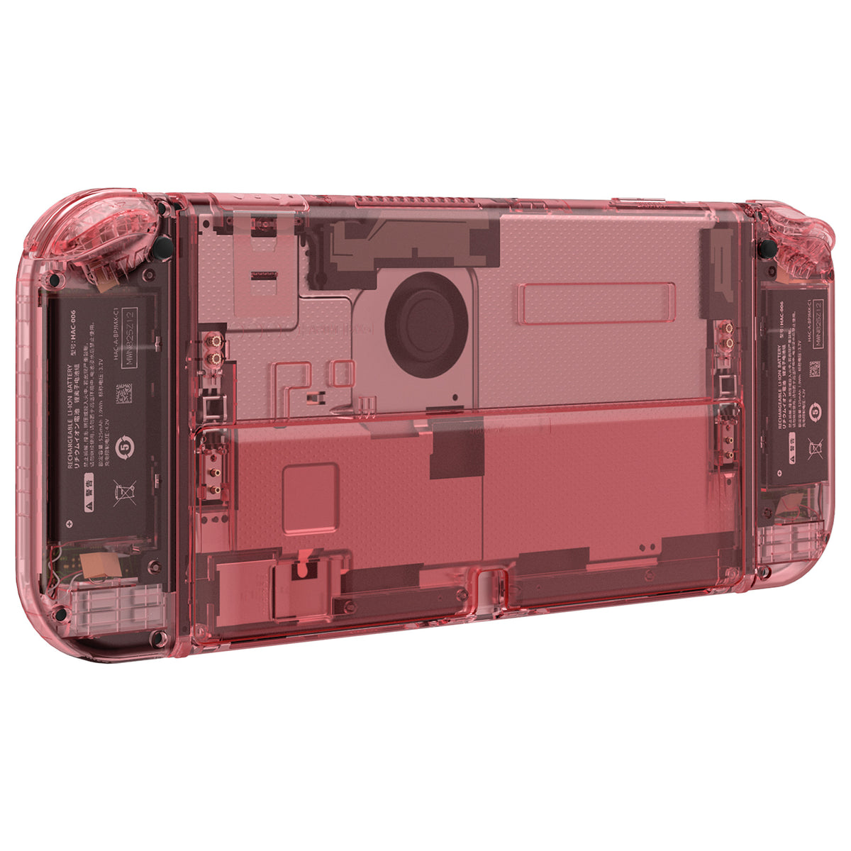 eXtremeRate Custom Replacement Full Set Shell with Buttons for Nintendo Switch OLED - Crystal Cherry Pink