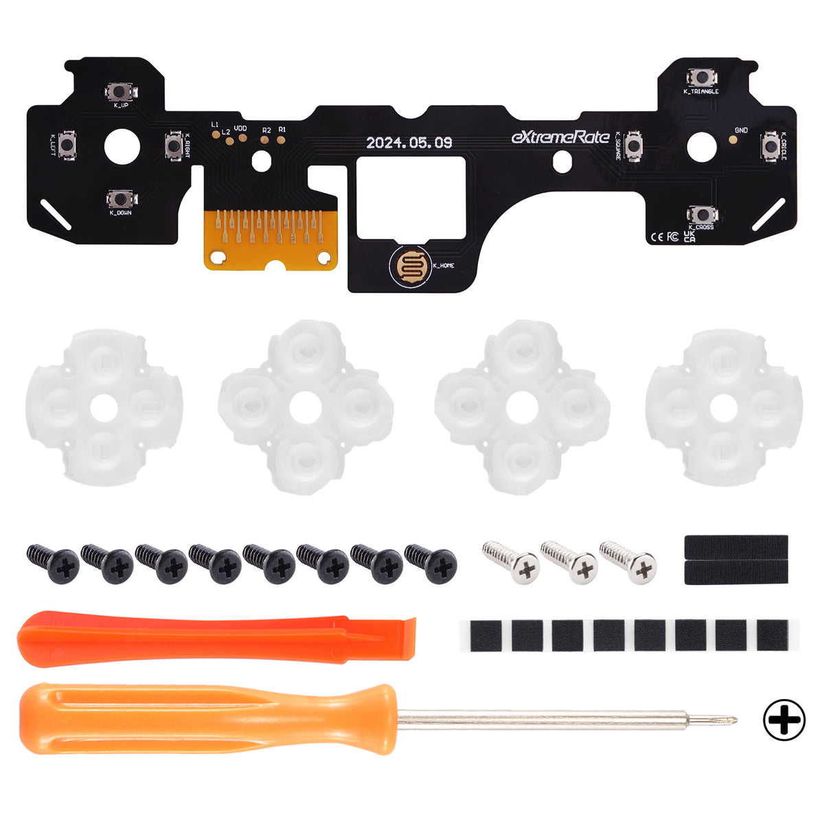 eXtremeRate Custom Tactile Dpad & Action Buttons Face Clicky Kit V3 for PS5 Controller BDM-030/040/050/060