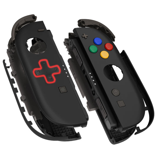 eXtremeRate D-Pad Version Replacement Full Set Shell Case with Buttons for Joycon 2 of Nintendo Switch 2 - Deluxe Version - Black