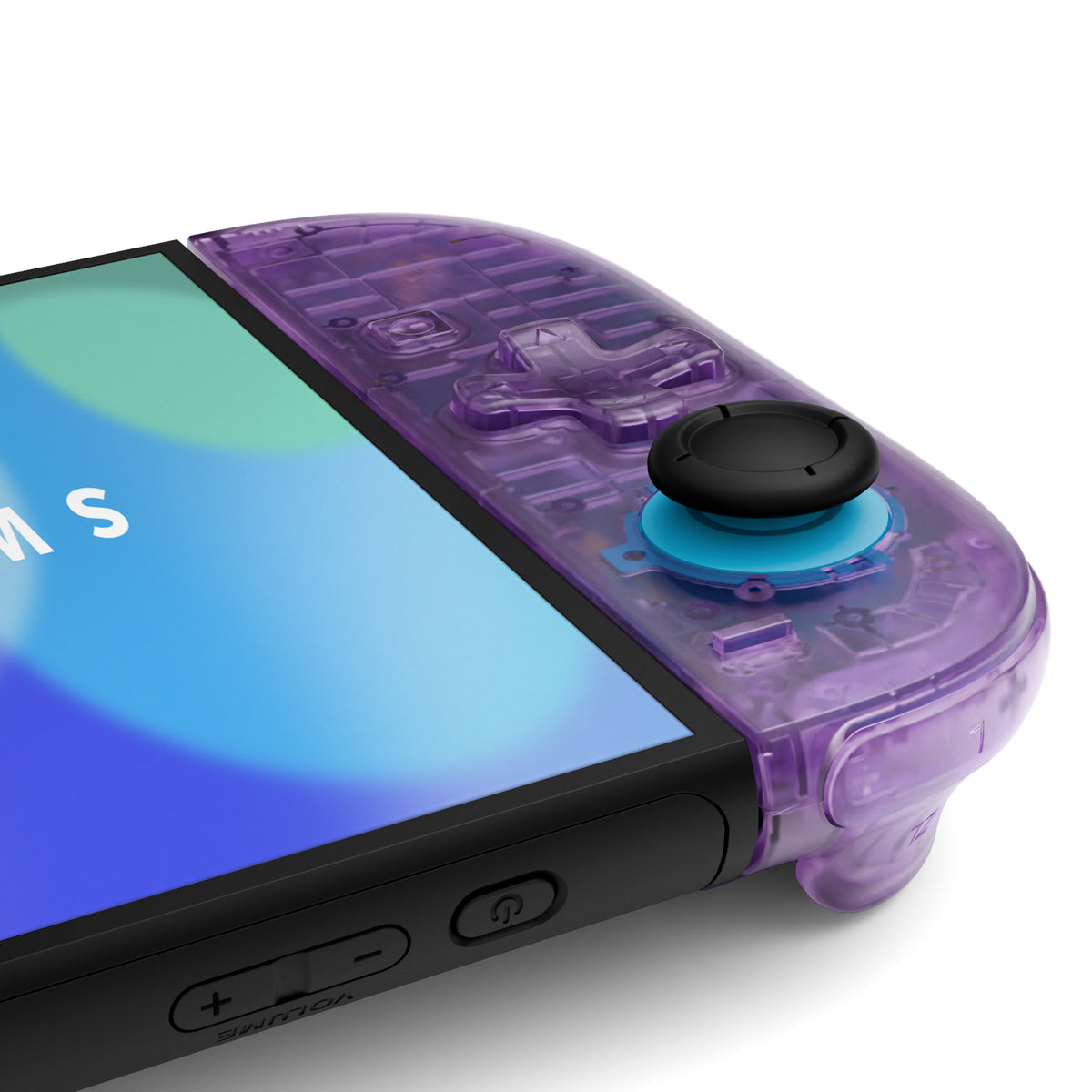 eXtremeRate D-Pad Version Replacement Full Set Shell Case with Buttons for Joycon 2 of Nintendo Switch 2 - Deluxe Version - Clear Atomic Purple
