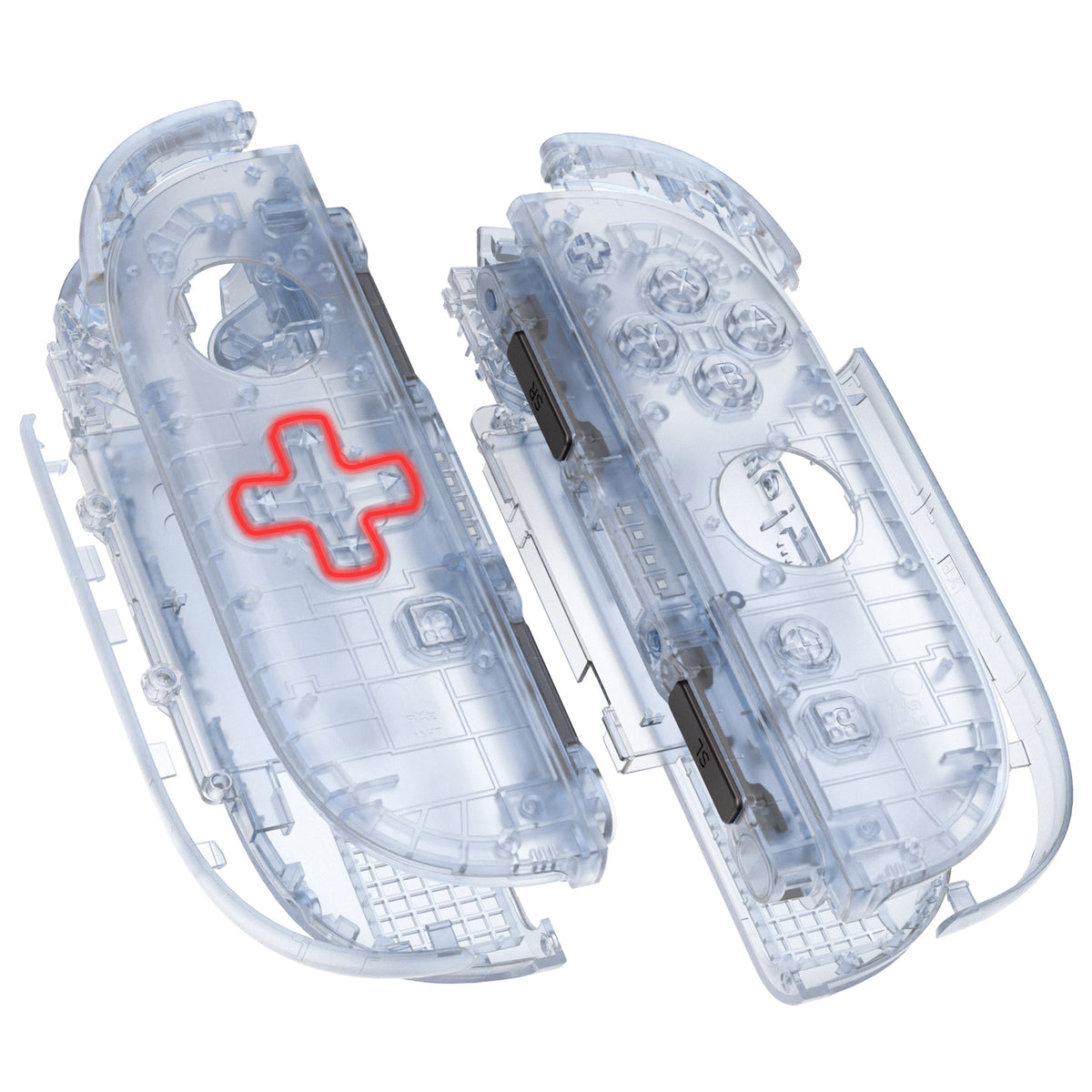 eXtremeRate D-Pad Version Replacement Full Set Shell Case with Buttons for Joycon 2 of Nintendo Switch 2 - Deluxe Version - Clear Glacier Blue