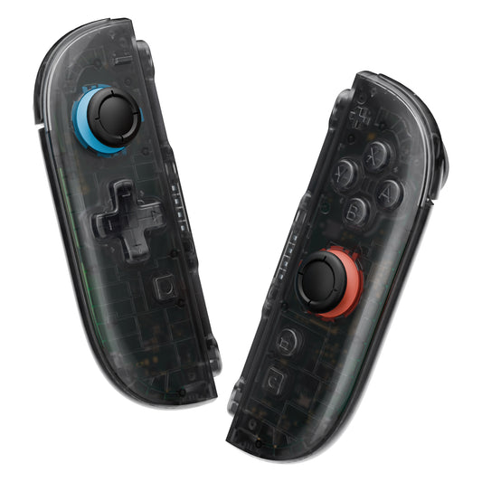 eXtremeRate D-Pad Version Replacement Full Set Shell Case with Buttons for Joycon 2 of Nintendo Switch 2 - Deluxe Version - Clear Slate Black