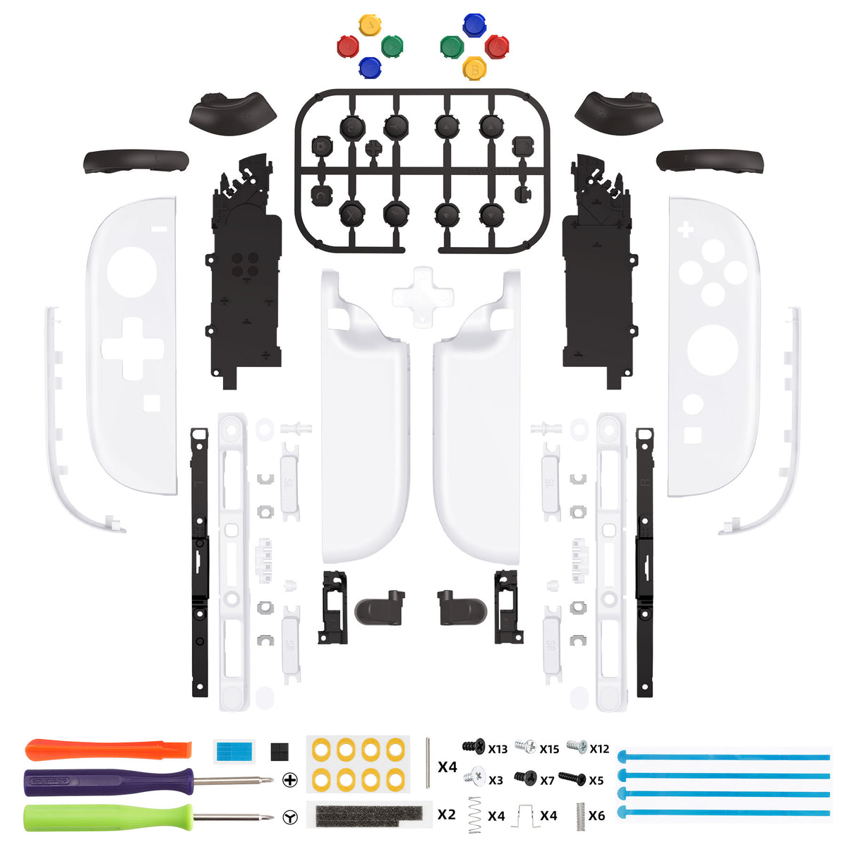 eXtremeRate D-Pad Version Replacement Full Set Shell Case with Buttons for Joycon 2 of Nintendo Switch 2 - Deluxe Version - White