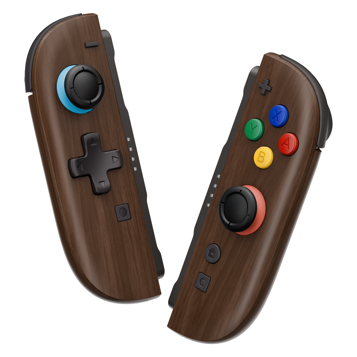 eXtremeRate D-Pad Version Replacement Full Set Shell Case with Buttons for Joycon 2 of Nintendo Switch 2 - Deluxe Version - Wood Grain