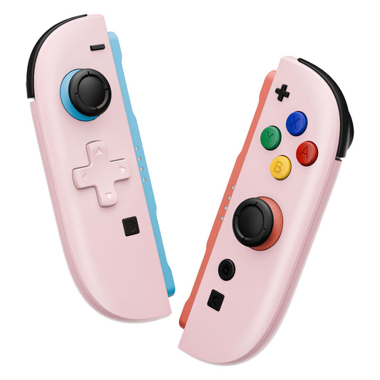 eXtremeRate D-Pad Version Replacement Full Set Shell Case with Buttons for Joycon 2 of Nintendo Switch 2 - Essence Version - Cherry Blossoms Pink
