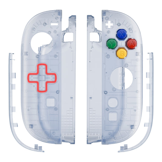 eXtremeRate D-Pad Version Replacement Full Set Shell Case with Buttons for Joycon 2 of Nintendo Switch 2 - Essence Version - Clear Glacier Blue