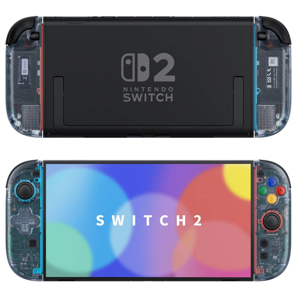 eXtremeRate D-Pad Version Replacement Full Set Shell Case with Buttons for Joycon 2 of Nintendo Switch 2 - Essence Version - Clear Glacier Blue