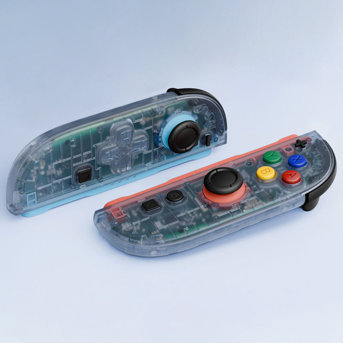 eXtremeRate D-Pad Version Replacement Full Set Shell Case with Buttons for Joycon 2 of Nintendo Switch 2 - Essence Version - Clear Glacier Blue