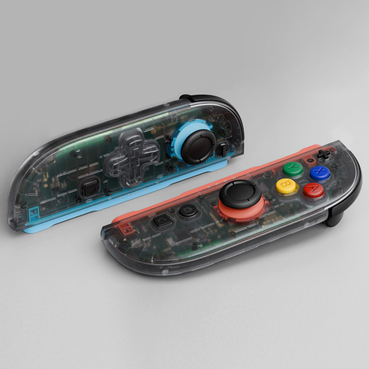 eXtremeRate D-Pad Version Replacement Full Set Shell Case with Buttons for Joycon 2 of Nintendo Switch 2 - Essence Version - Clear Slate Black