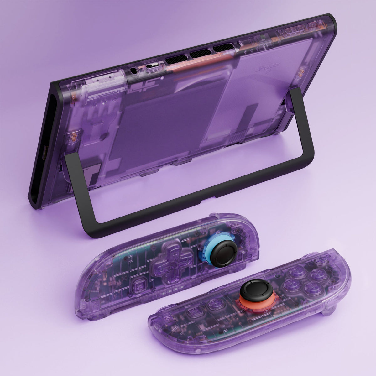 eXtremeRate D-Pad Version Replacement Full Set Shells with Buttons for Nintendo Switch 2 - Deluxe Version - Clear Atomic Purple eXtremeRate
