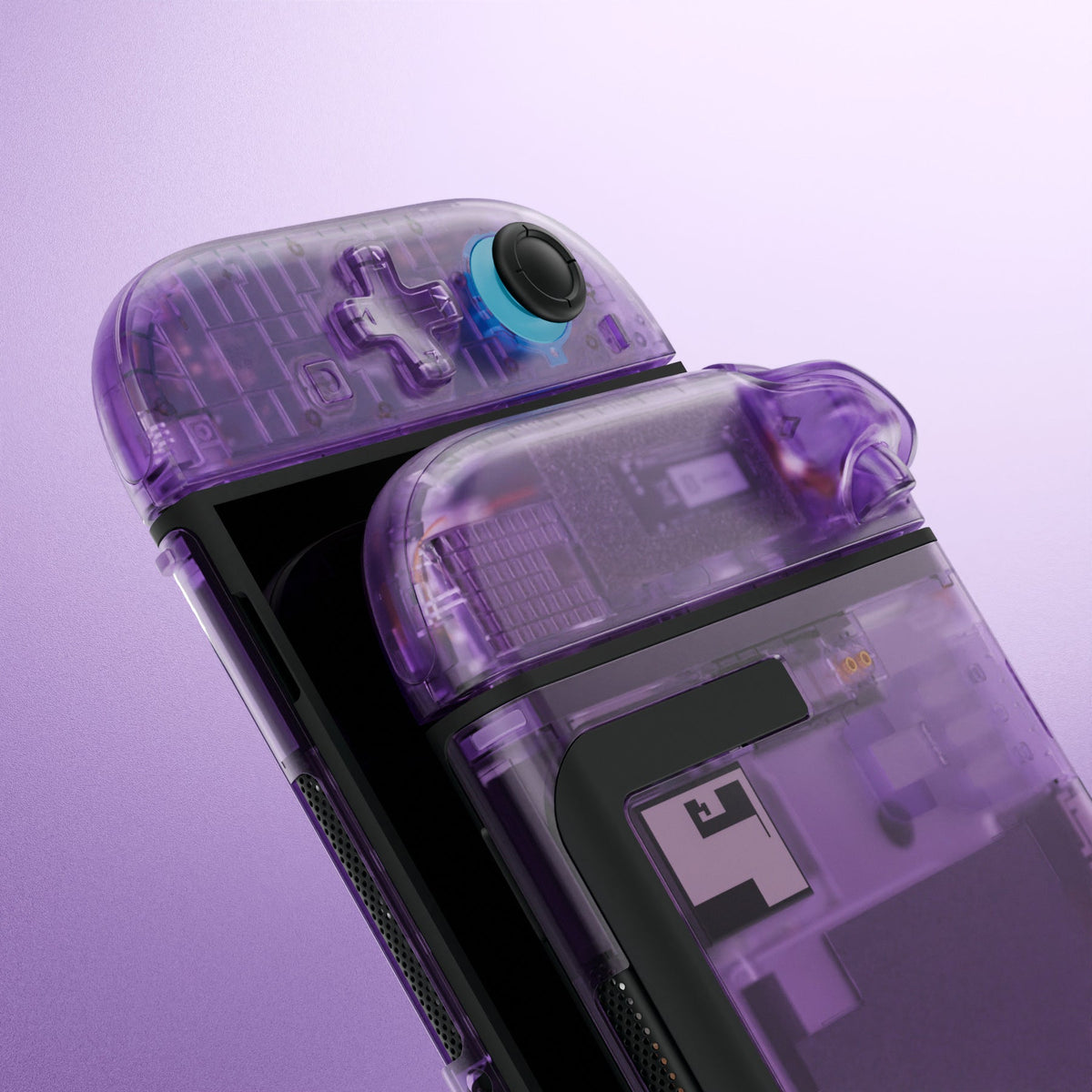 eXtremeRate D-Pad Version Replacement Full Set Shells with Buttons for Nintendo Switch 2 - Deluxe Version - Clear Atomic Purple eXtremeRate