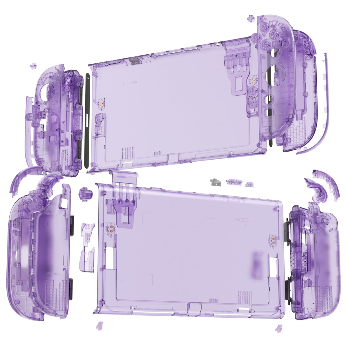 eXtremeRate D-Pad Version Replacement Full Set Shells with Buttons for Nintendo Switch 2 - Deluxe Version - Clear Atomic Purple eXtremeRate