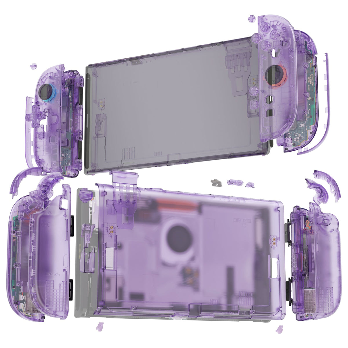 eXtremeRate D-Pad Version Replacement Full Set Shells with Buttons for Nintendo Switch 2 - Deluxe Version - Clear Atomic Purple eXtremeRate