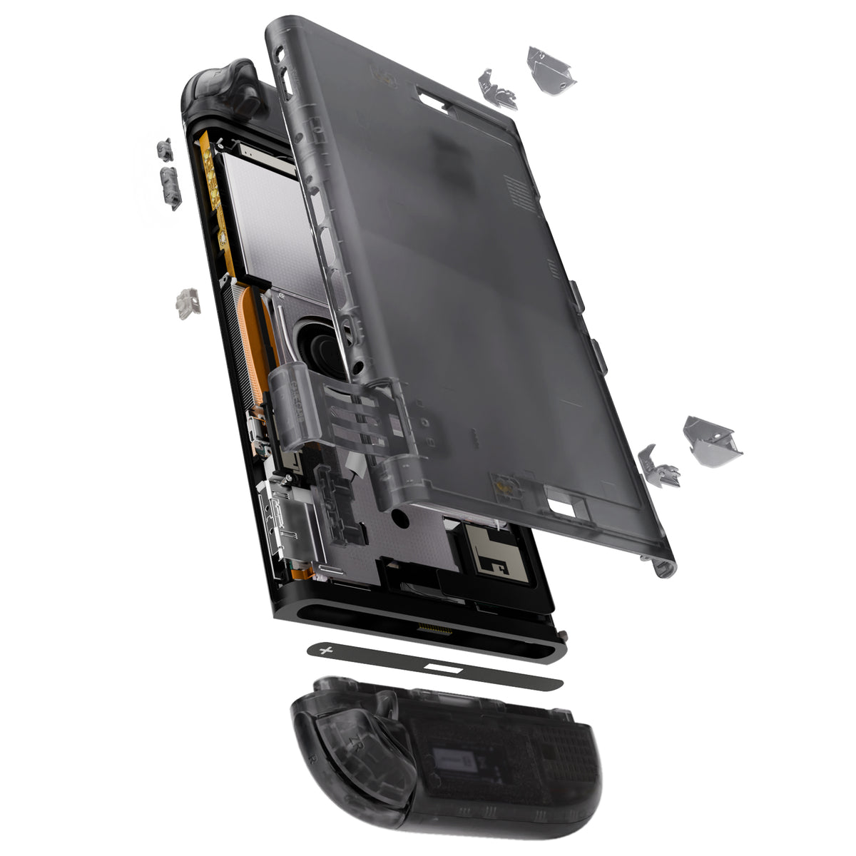 eXtremeRate D-Pad Version Replacement Full Set Shells with Buttons for Nintendo Switch 2 - Deluxe Version - Clear Slate Black