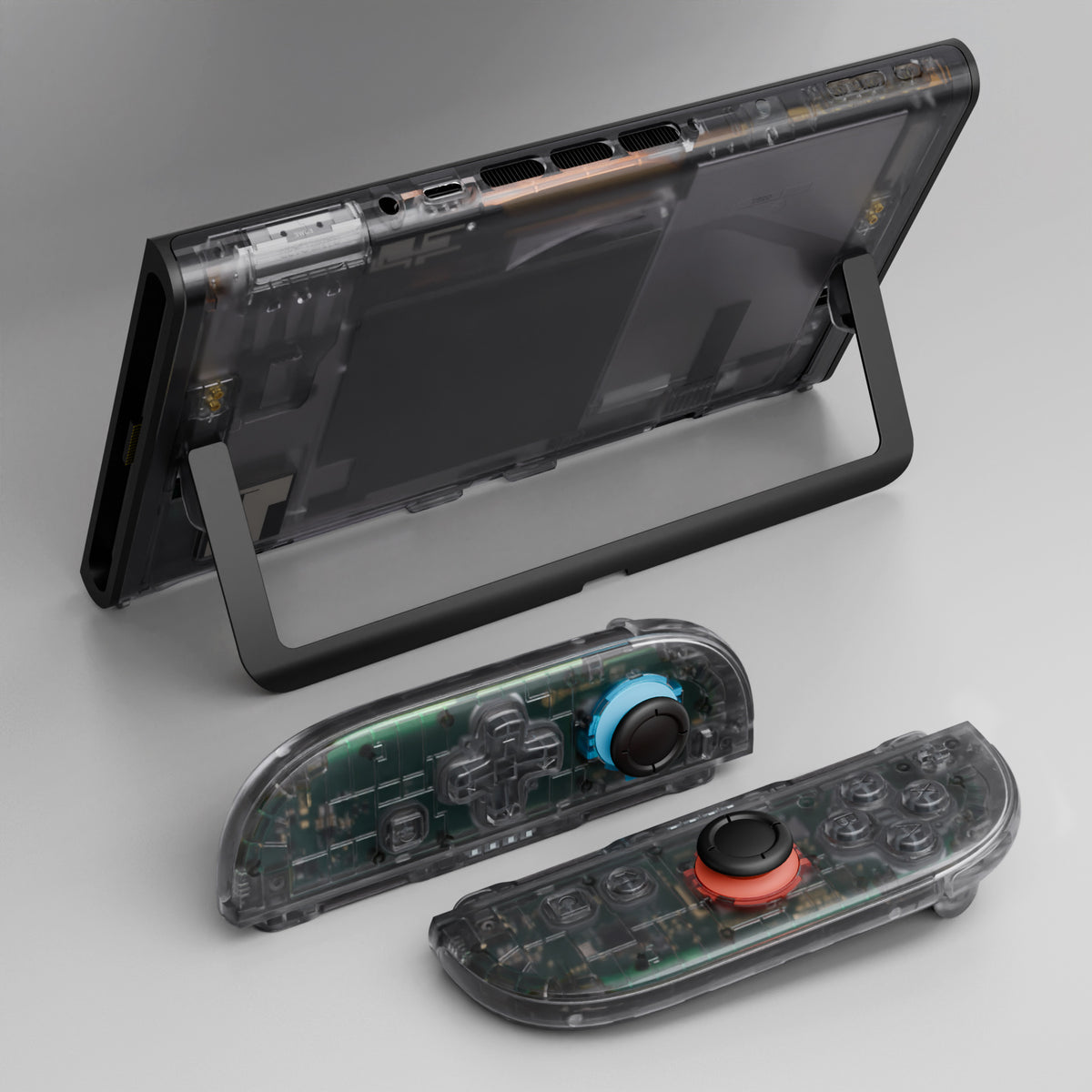 eXtremeRate D-Pad Version Replacement Full Set Shells with Buttons for Nintendo Switch 2 - Deluxe Version - Clear Slate Black