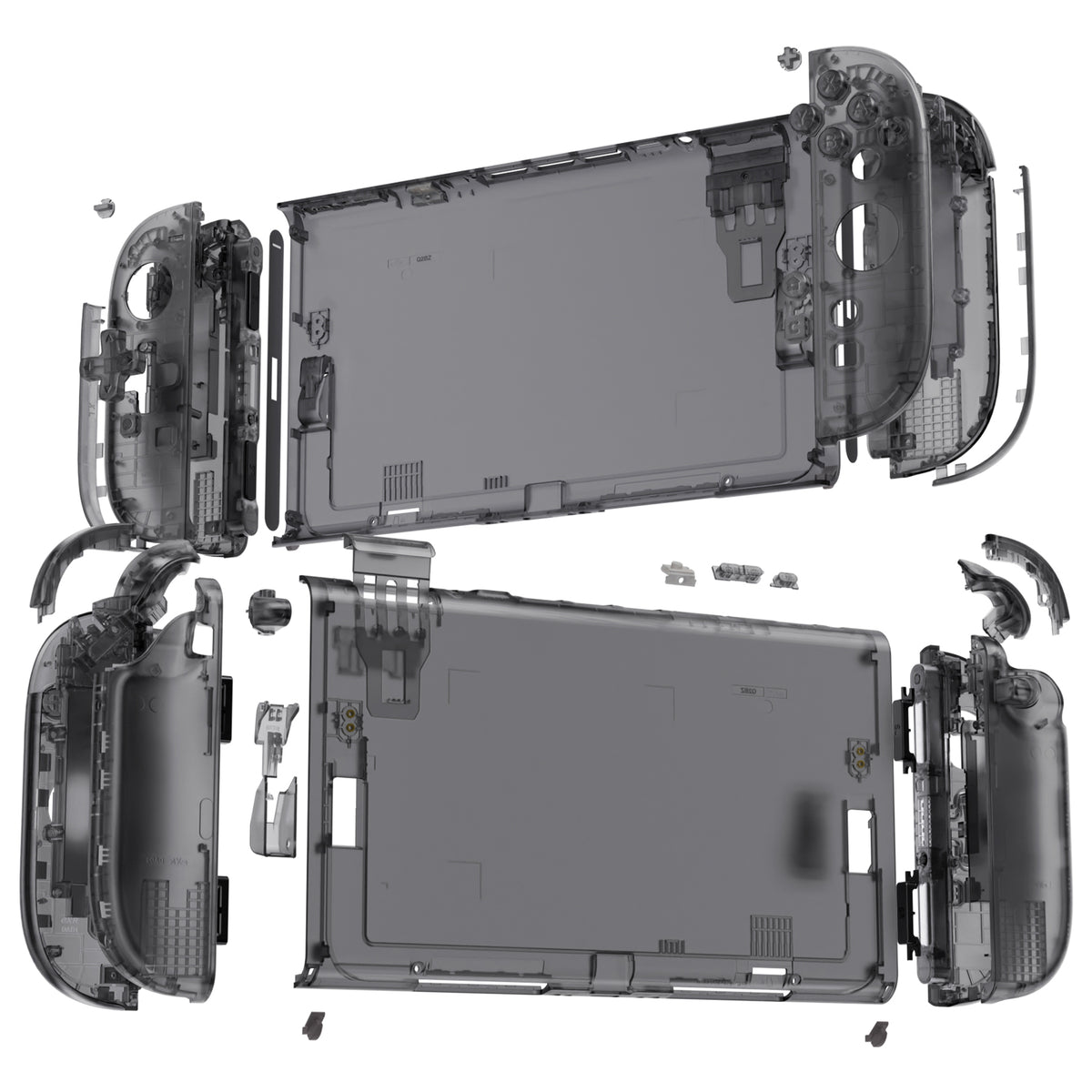 eXtremeRate D-Pad Version Replacement Full Set Shells with Buttons for Nintendo Switch 2 - Deluxe Version - Clear Slate Black
