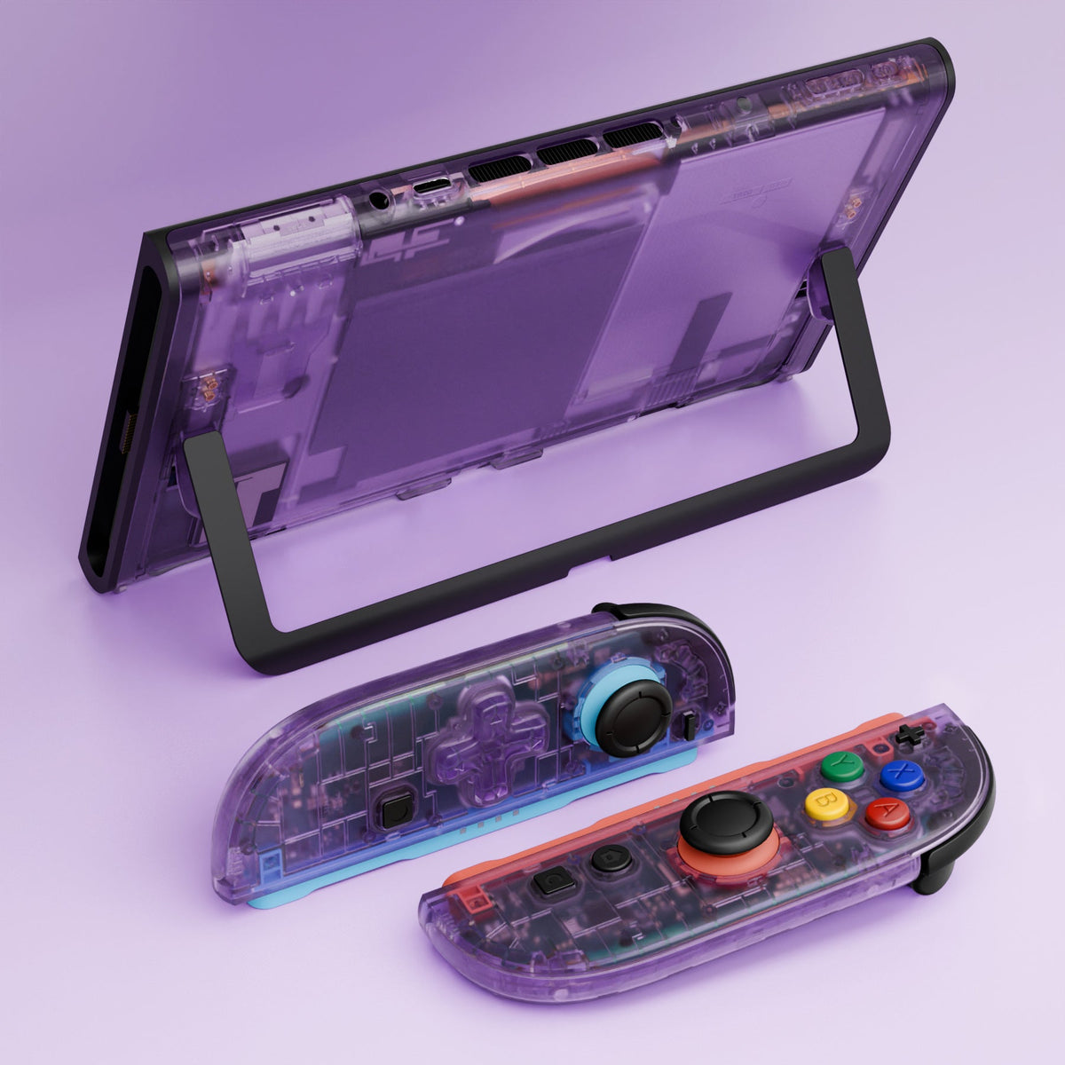 eXtremeRate D-Pad Version Replacement Full Set Shells with Buttons for Nintendo Switch 2 - Essence Version - Clear Atomic Purple eXtremeRate