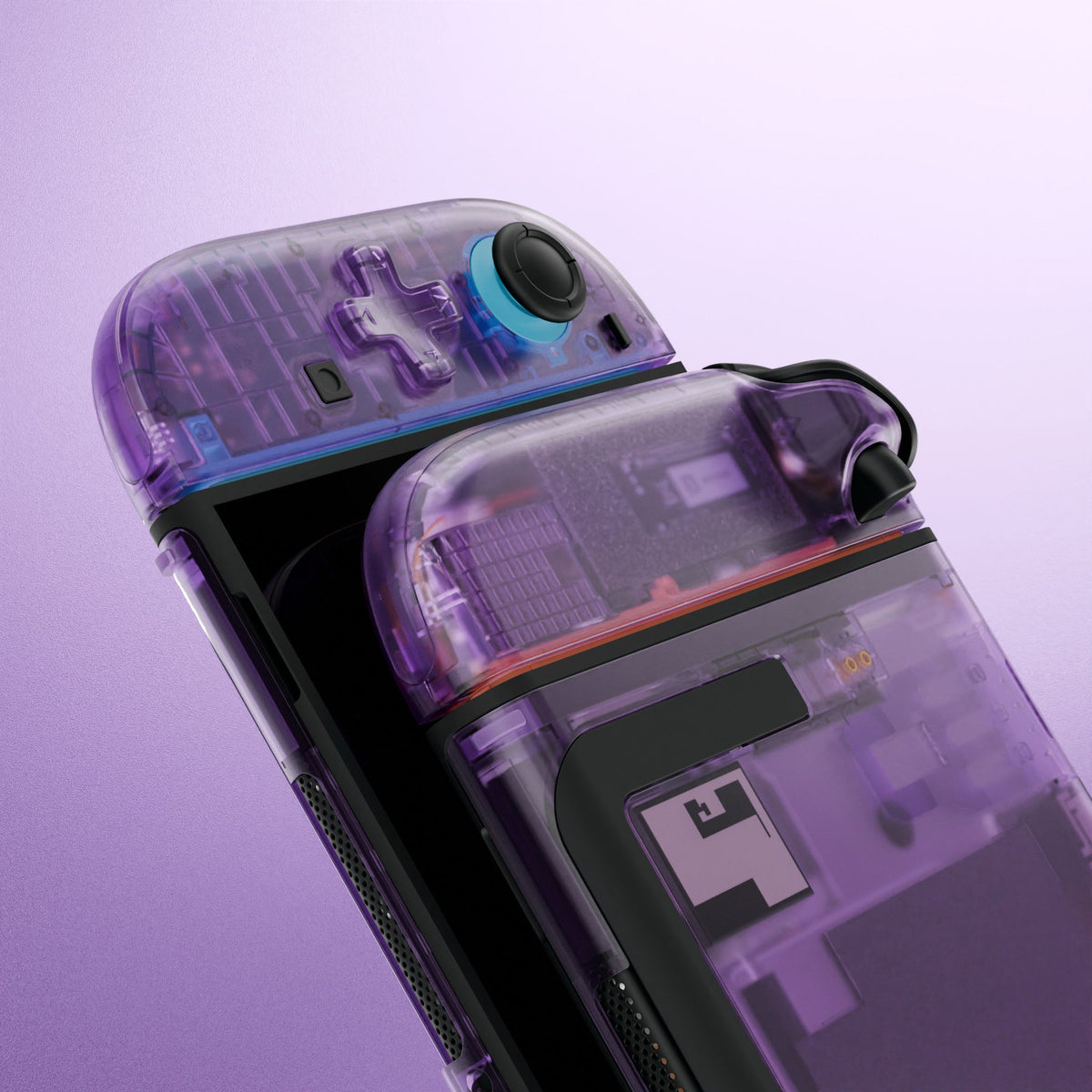 eXtremeRate D-Pad Version Replacement Full Set Shells with Buttons for Nintendo Switch 2 - Essence Version - Clear Atomic Purple eXtremeRate