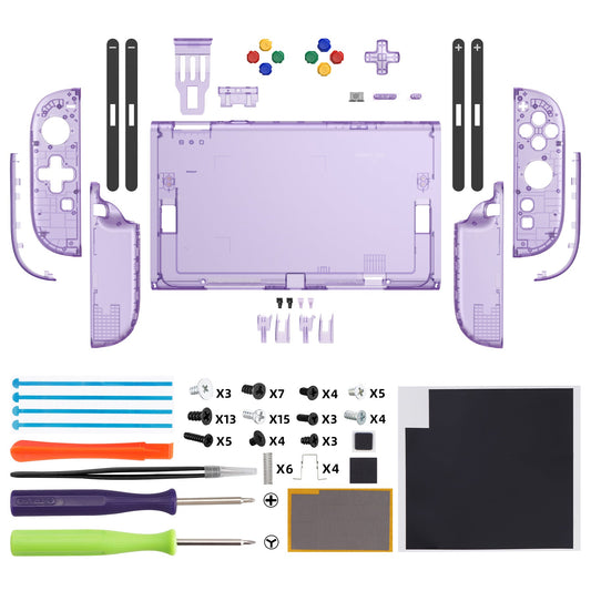 eXtremeRate D-Pad Version Replacement Full Set Shells with Buttons for Nintendo Switch 2 - Essence Version - Clear Atomic Purple eXtremeRate
