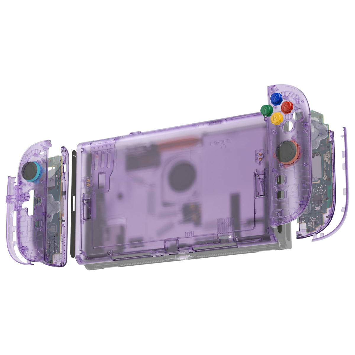 eXtremeRate D-Pad Version Replacement Full Set Shells with Buttons for Nintendo Switch 2 - Essence Version - Clear Atomic Purple eXtremeRate