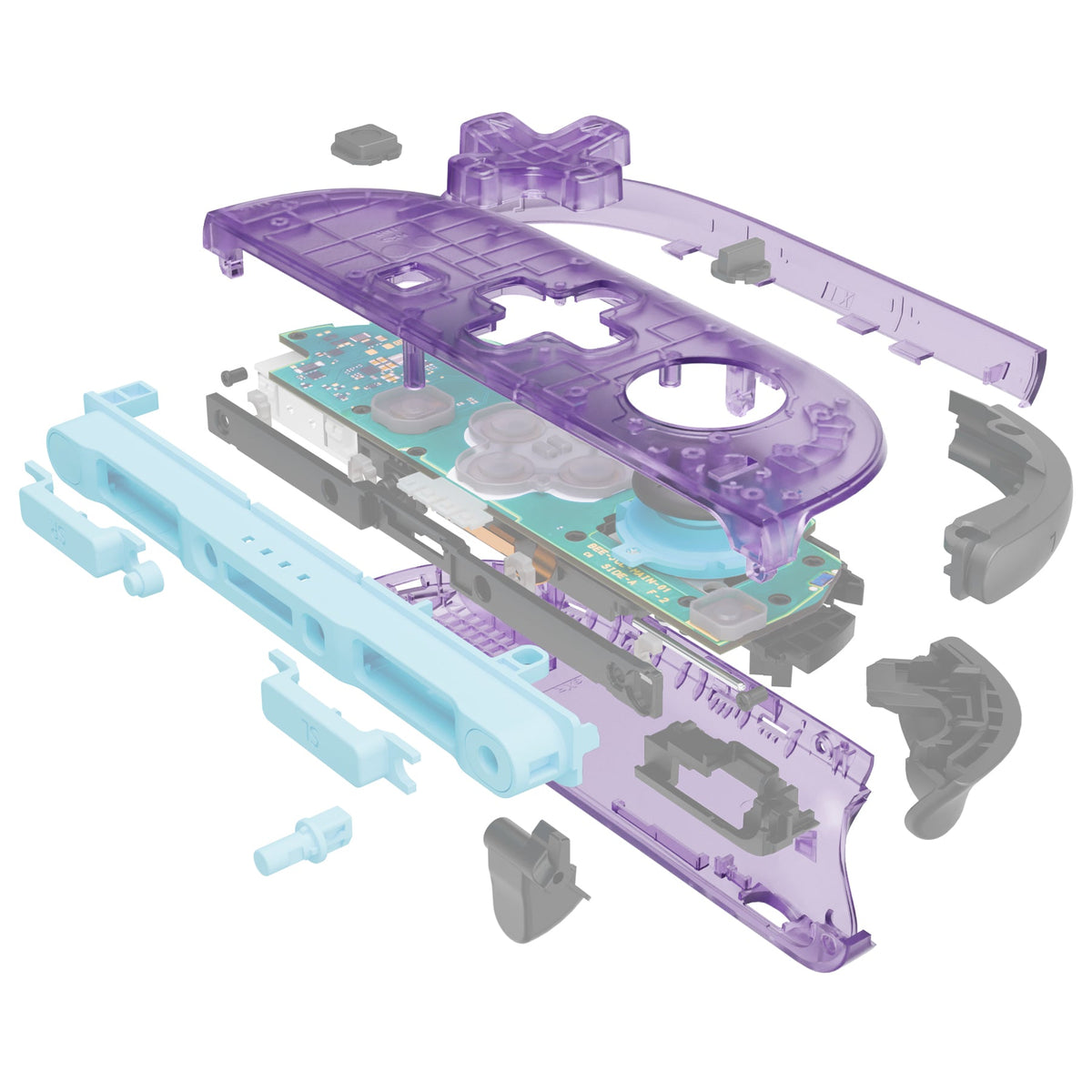 eXtremeRate D-Pad Version Replacement Full Set Shells with Buttons for Nintendo Switch 2 - Essence Version - Clear Atomic Purple eXtremeRate