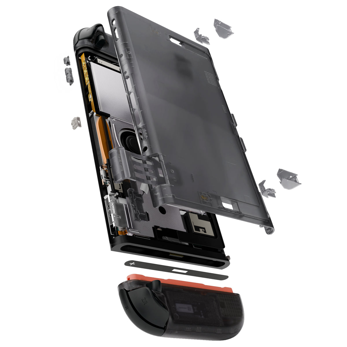 eXtremeRate D-Pad Version Replacement Full Set Shells with Buttons for Nintendo Switch 2 - Essence Version - Clear Slate Black