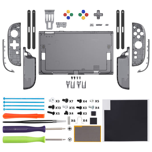 eXtremeRate D-Pad Version Replacement Full Set Shells with Buttons for Nintendo Switch 2 - Essence Version - Clear Slate Black
