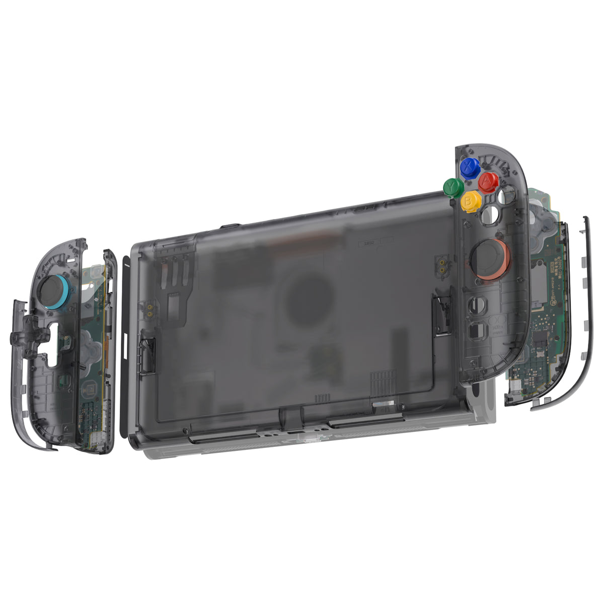 eXtremeRate D-Pad Version Replacement Full Set Shells with Buttons for Nintendo Switch 2 - Essence Version - Clear Slate Black