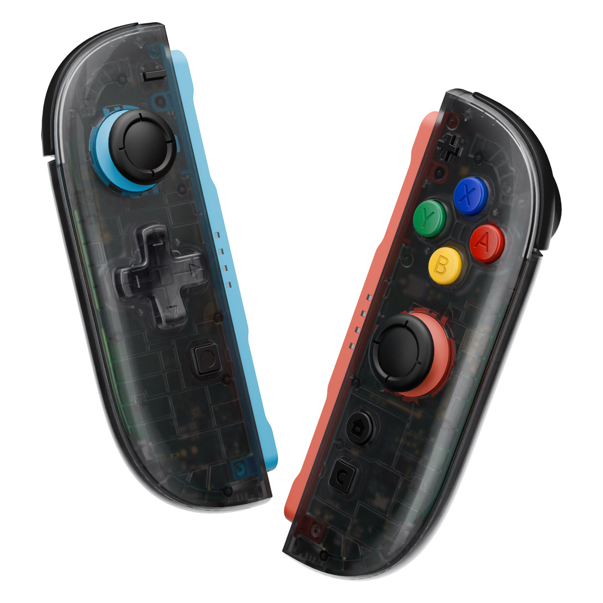 eXtremeRate D-Pad Version Replacement Full Set Shells with Buttons for Nintendo Switch 2 - Essence Version - Clear Slate Black