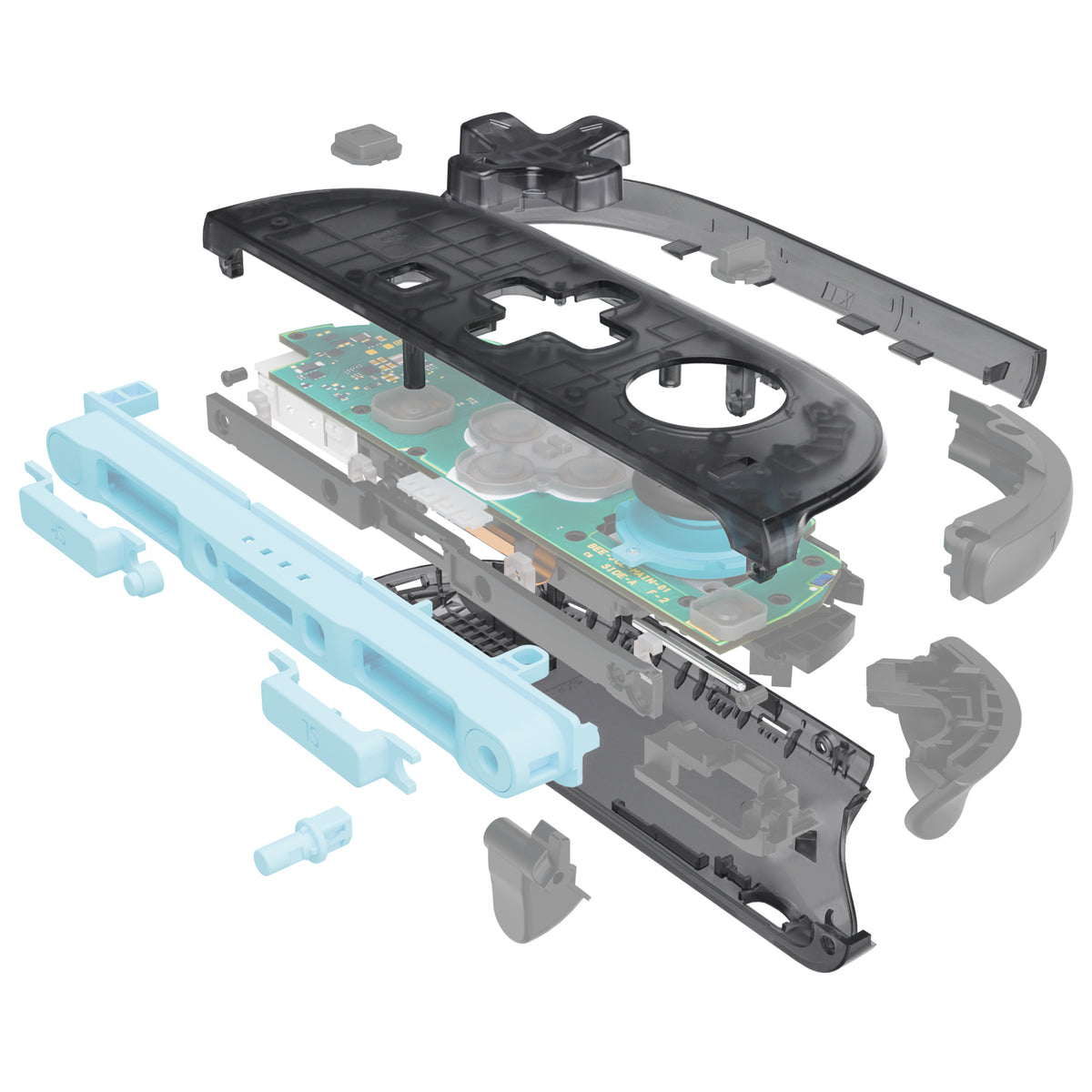 eXtremeRate D-Pad Version Replacement Full Set Shells with Buttons for Nintendo Switch 2 - Essence Version - Clear Slate Black