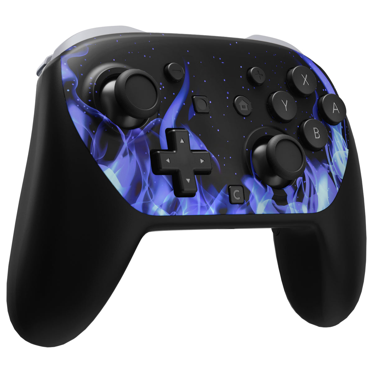 eXtremeRate DIY Replacement Faceplate Shell with Thumbsticks for Nintendo Switch 2 Pro Controller - Blue Flame