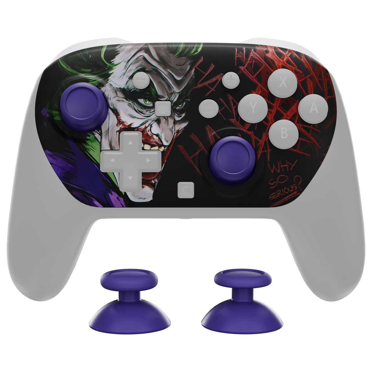 eXtremeRate DIY Replacement Faceplate Shell with Thumbsticks for Nintendo Switch 2 Pro Controller - Clown HAHAHA