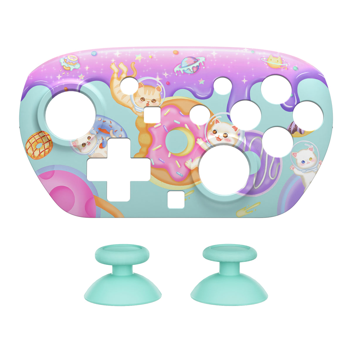 eXtremeRate DIY Replacement Faceplate Shell with Thumbsticks for Nintendo Switch 2 Pro Controller - Donut Odyssey
