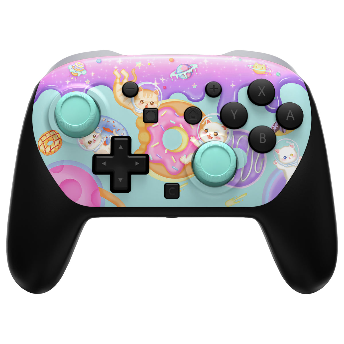 eXtremeRate DIY Replacement Faceplate Shell with Thumbsticks for Nintendo Switch 2 Pro Controller - Donut Odyssey