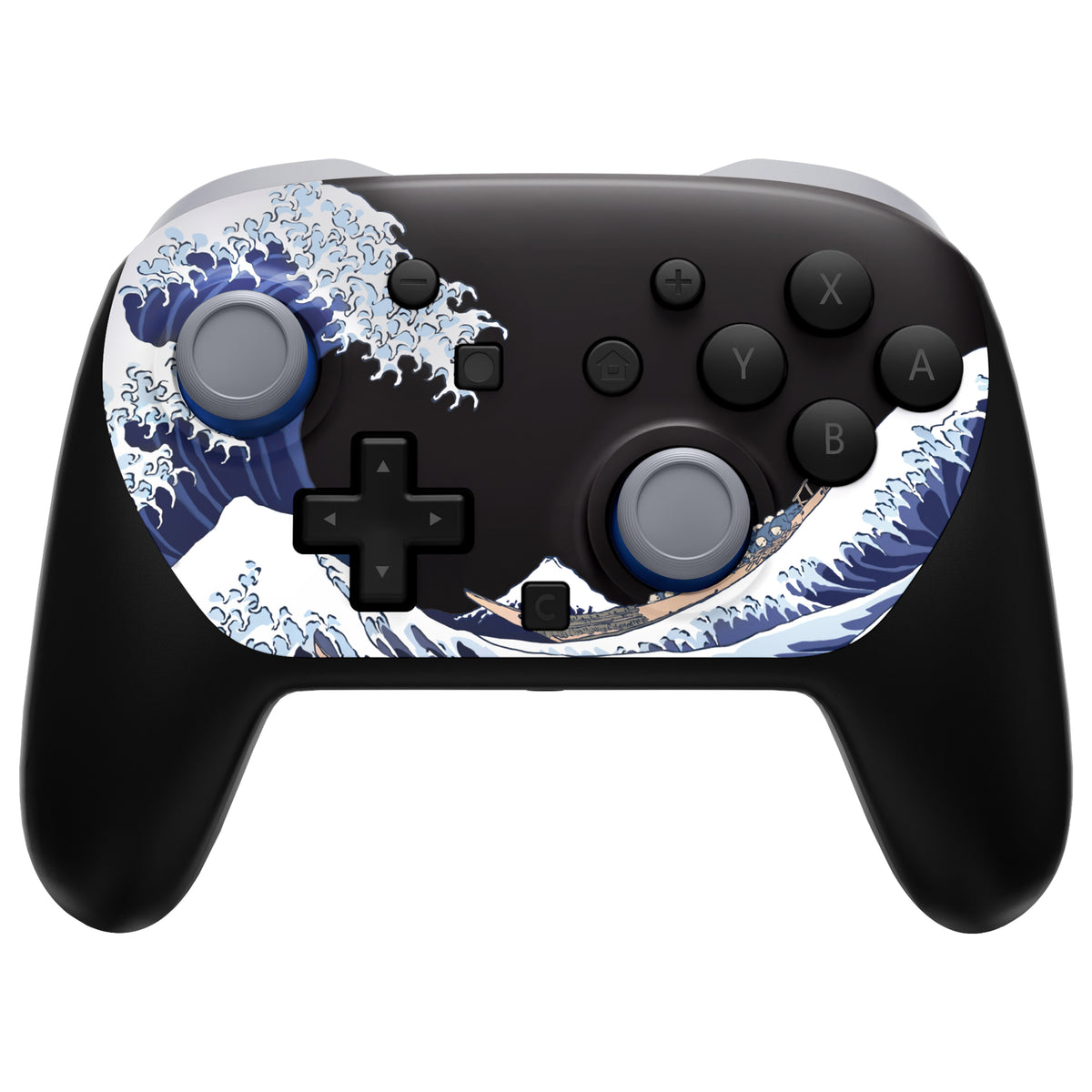 eXtremeRate DIY Replacement Faceplate Shell with Thumbsticks for Nintendo Switch 2 Pro Controller - The Great Wave Off Kanagawa