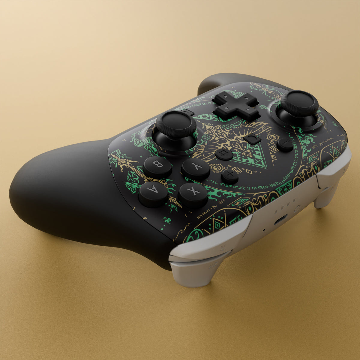 eXtremeRate DIY Replacement Faceplate Shell with Thumbsticks for Nintendo Switch 2 Pro Controller - Totem of Kingdom Black