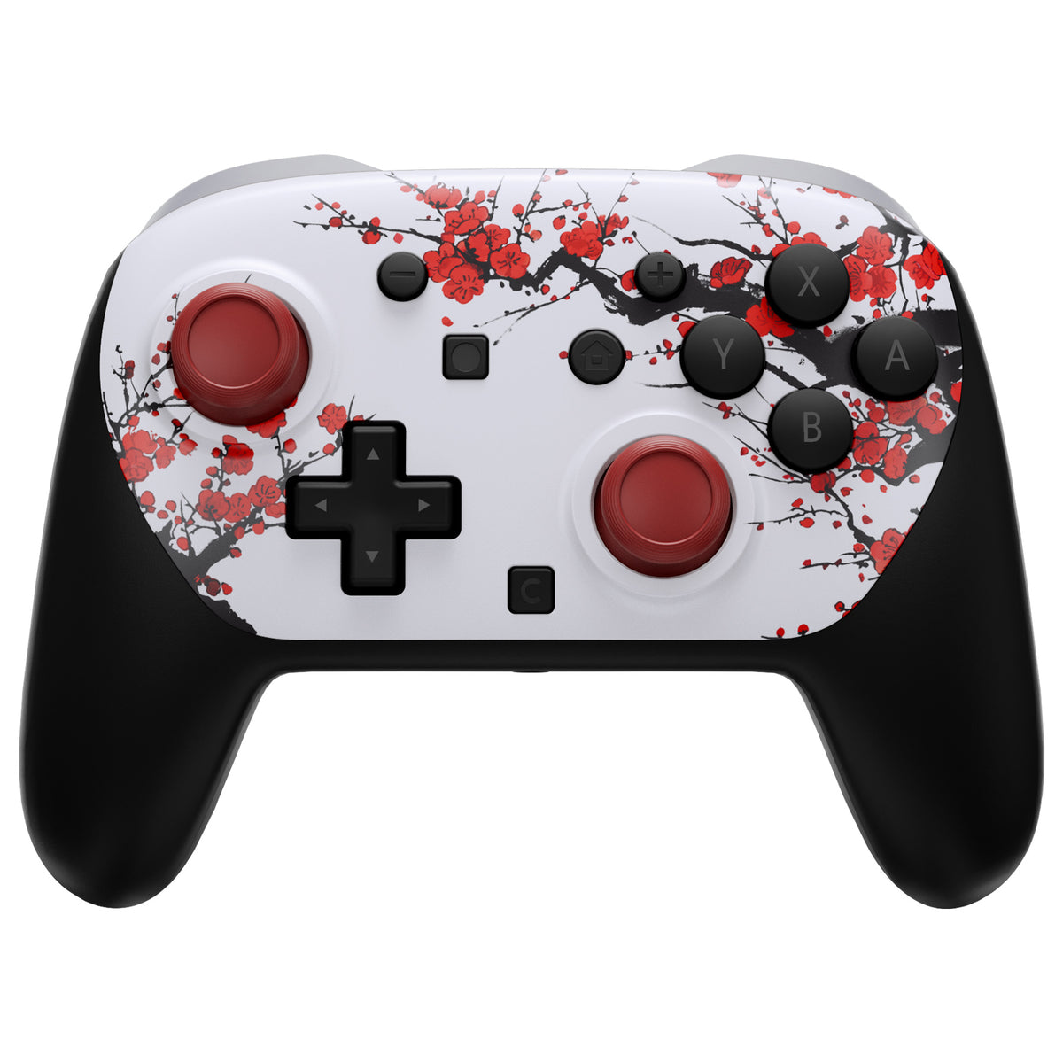 eXtremeRate DIY Replacement Faceplate Shell with Thumbsticks for Nintendo Switch 2 Pro Controller - Winter Blossom