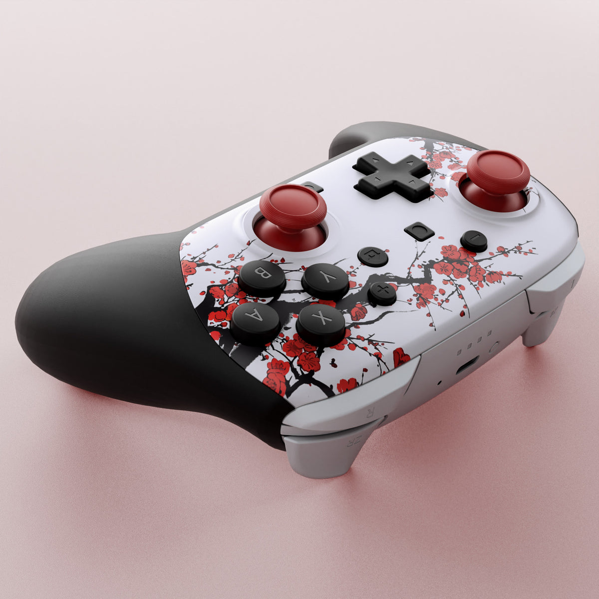 eXtremeRate DIY Replacement Faceplate Shell with Thumbsticks for Nintendo Switch 2 Pro Controller - Winter Blossom