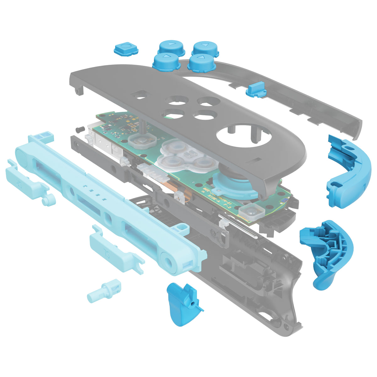 eXtremeRate DIY Replacement Full Set Buttons for Nintendo Switch 2 - Blue & Orange